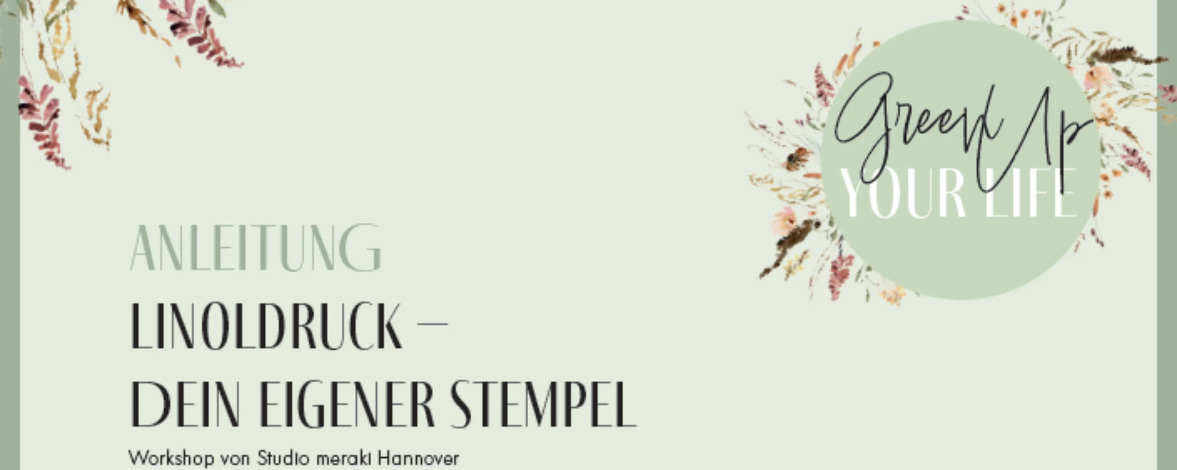 Eine Anleitung zeigt, wie man einen Linoldruck erstellt, mit Nolte Küchen-Logo in der Ecke.