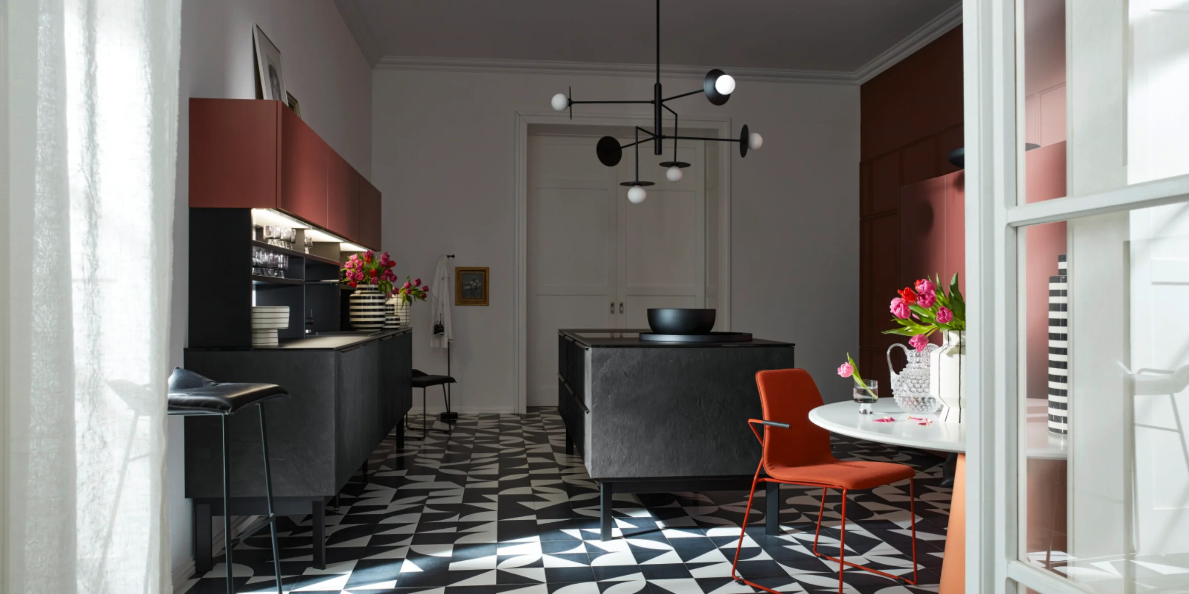 Verschiedene Küchenfarbpaletten zur Auswahl