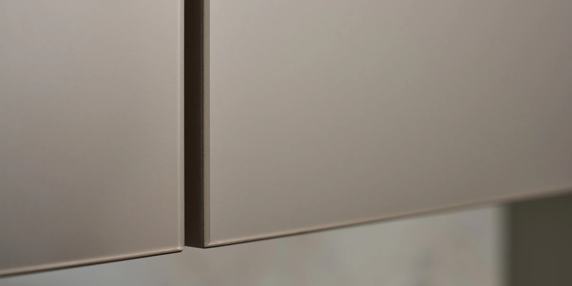 Close-up of modern kitchen cabinet doors, Nolte Küchen.