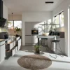 Nolte Kitchen: Modern kitchen with sleek cabinets, open shelves, and large windows providing ample natural light.