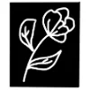 A stylized flower drawing with white lines on a black background.