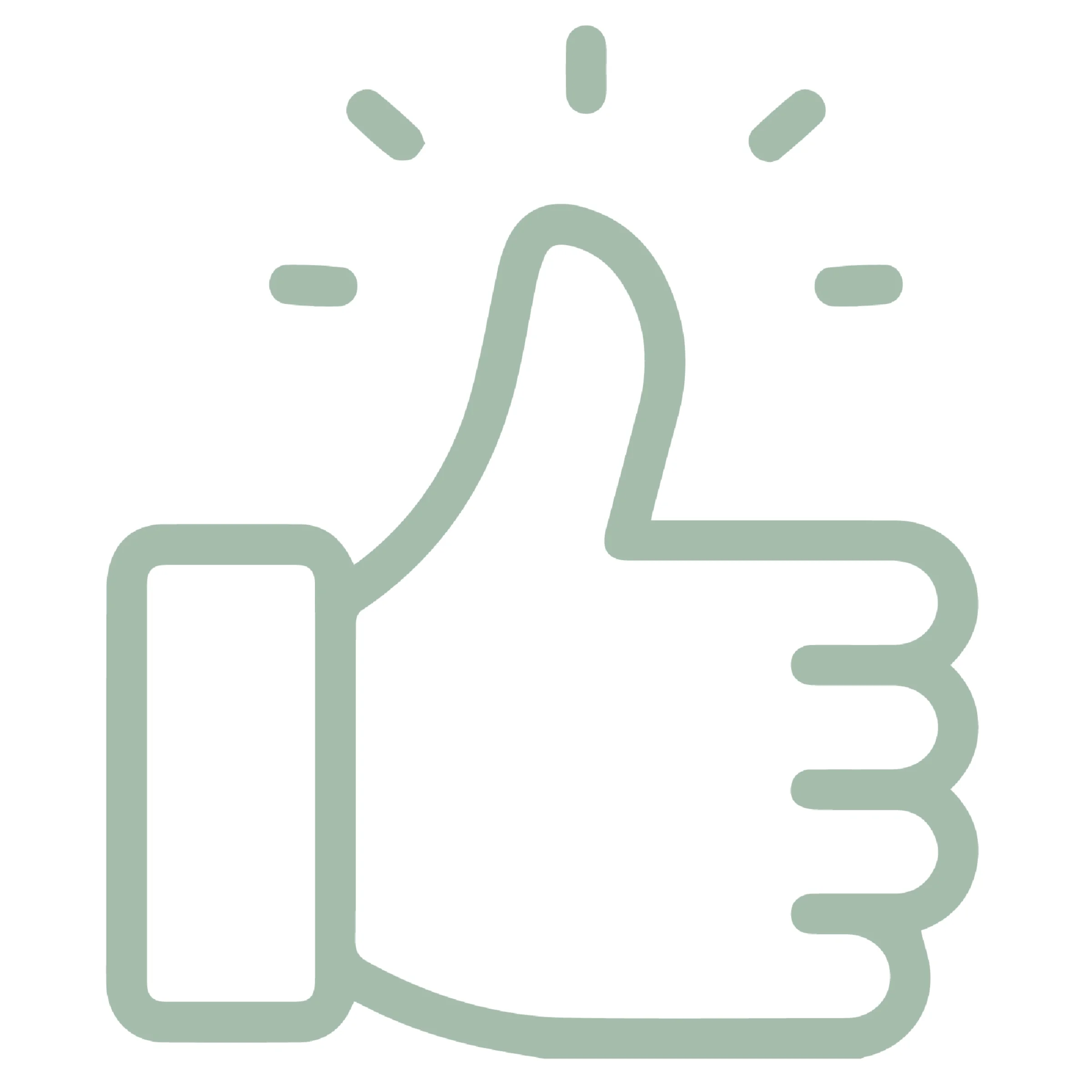 Ein grüner Daumen hoch als Symbol für Zustimmung.