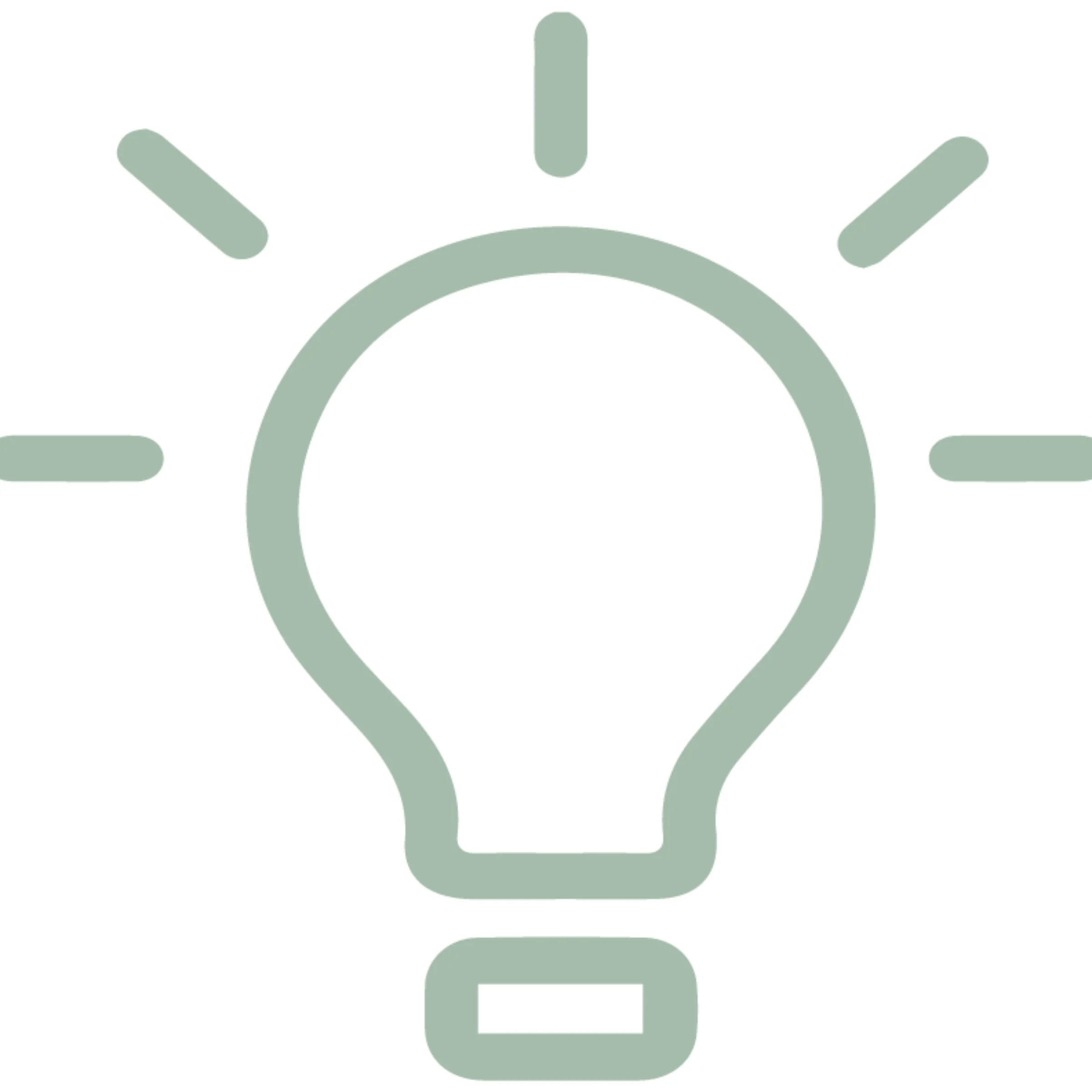 Eine stilisierte Glühbirne in Grün symbolisiert eine Idee.